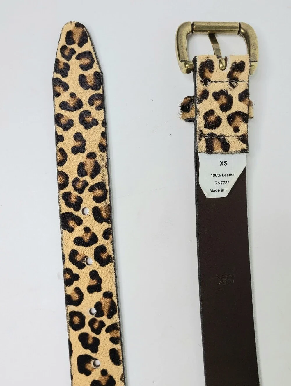 J. Crew Leopard Print Calf Hair Made In USA Italian Leather Belt - Picture 6 of 11